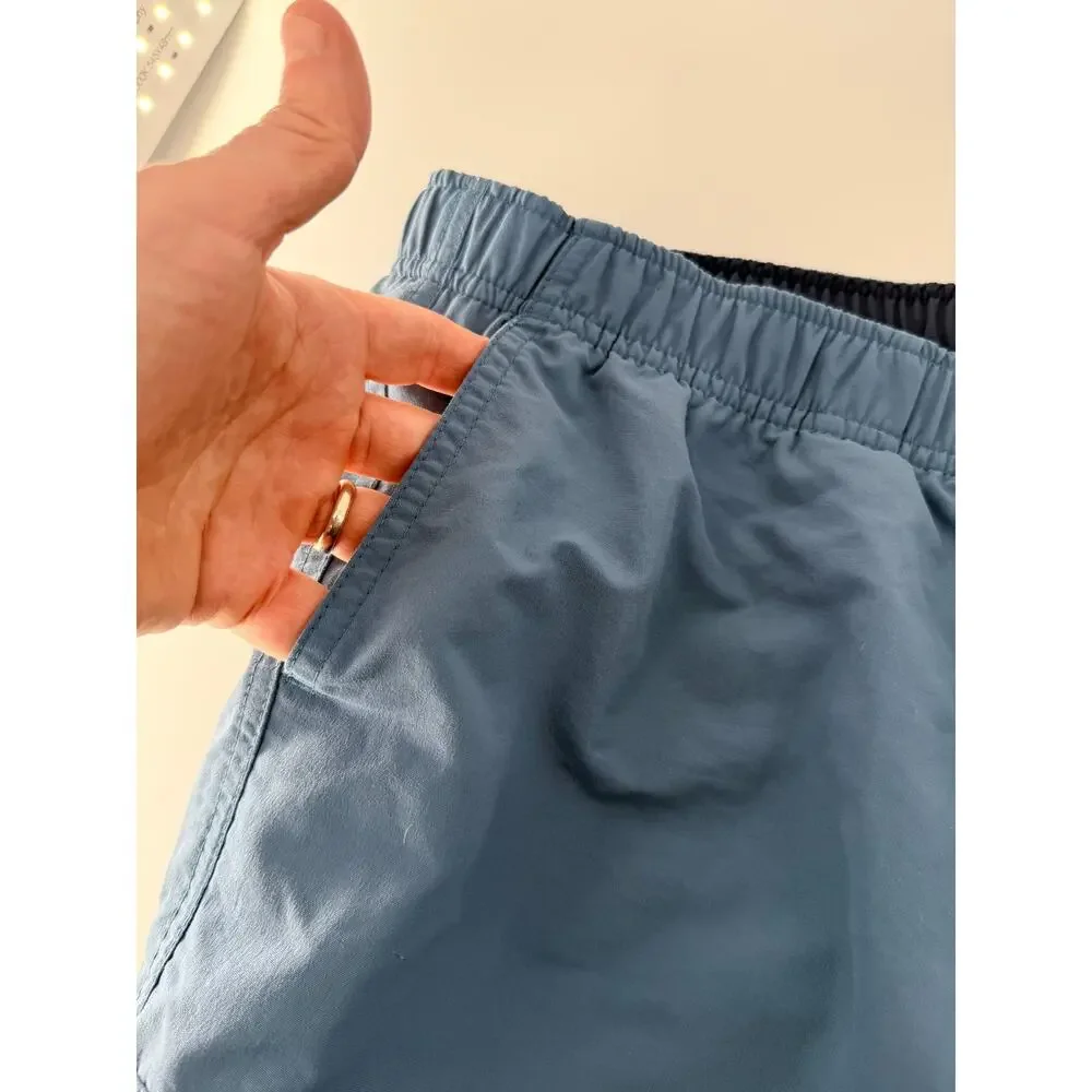 LL Bean Men's XL Cargo Shorts Slate Blue Nylon Elastic Waist‎ Quick Dry Outdoor